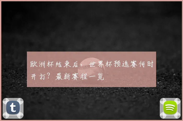 欧洲杯结束后,世界杯预选赛何时开打?最新赛程一览